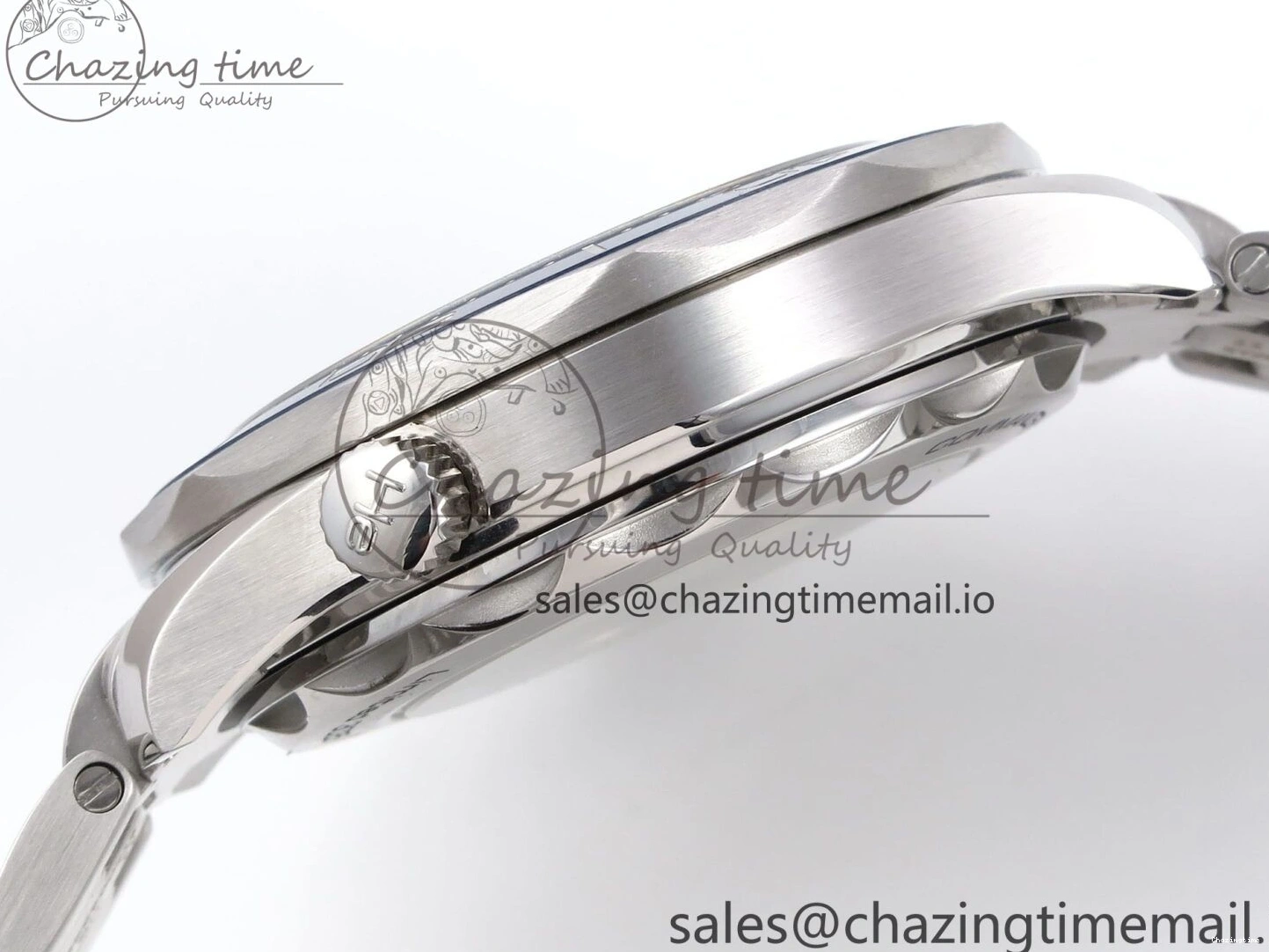 0409 HighQuality Seamaster Diver 300M OMF 1:1 Best Edition Blue Red Ceramic White Dial on SS Bracelet A 7705